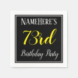 [ Thumbnail: Simple, 73rd Birthday Party W/ Custom Name Napkins ]