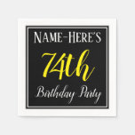 [ Thumbnail: Simple, 74th Birthday Party W/ Custom Name Napkins ]