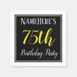 [ Thumbnail: Simple, 75th Birthday Party W/ Custom Name Napkins ]