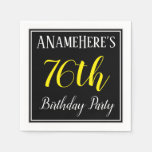 [ Thumbnail: Simple, 76th Birthday Party W/ Custom Name Napkins ]