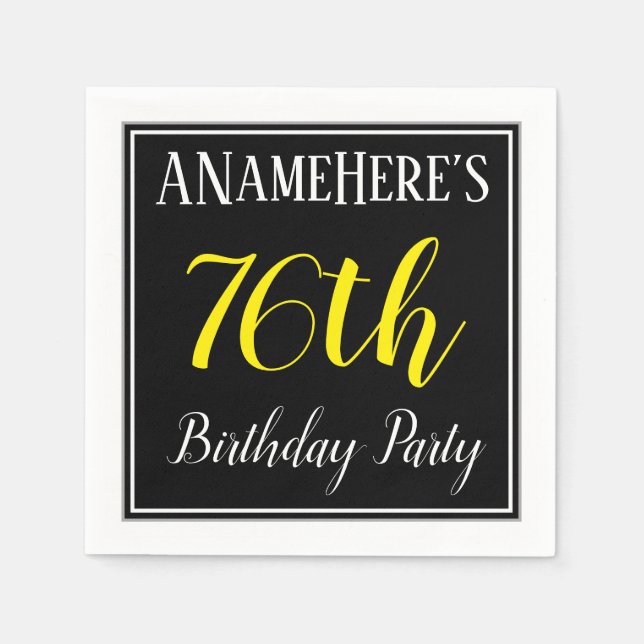 Simple, 76th Birthday Party w/ Custom Name Napkins (Front)