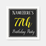 [ Thumbnail: Simple, 77th Birthday Party W/ Custom Name Napkin ]