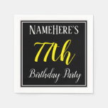 [ Thumbnail: Simple, 77th Birthday Party W/ Custom Name Napkins ]