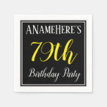 [ Thumbnail: Simple, 79th Birthday Party W/ Custom Name Napkins ]