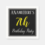 [ Thumbnail: Simple, 7th Birthday Party W/ Custom Name Napkin ]