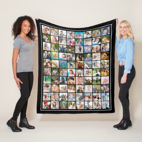 Simple 80 Photo Collage Template Your Color Fleece Blanket