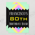 [ Thumbnail: Simple "80th Birthday Bash" Birthday Invitation ]