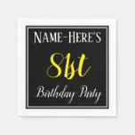 [ Thumbnail: Simple, 81st Birthday Party W/ Custom Name Paper Napkin ]