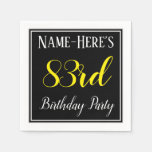 [ Thumbnail: Simple, 83rd Birthday Party W/ Custom Name Napkins ]