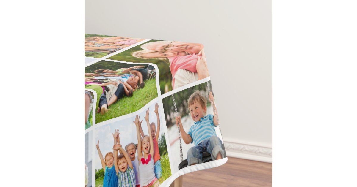 Simple 84 Photo Collage Tablecloth Zazzle