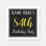[ Thumbnail: Simple, 84th Birthday Party W/ Custom Name Napkins ]
