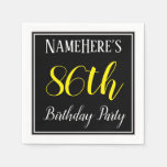 [ Thumbnail: Simple, 86th Birthday Party W/ Custom Name Napkin ]