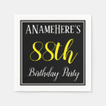 [ Thumbnail: Simple, 88th Birthday Party W/ Custom Name Napkins ]