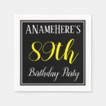 [ Thumbnail: Simple, 89th Birthday Party W/ Custom Name Napkins ]