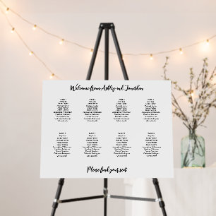 Simple 8 Table Seating Chart Foam Board