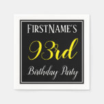 [ Thumbnail: Simple, 93rd Birthday Party W/ Custom Name Napkins ]