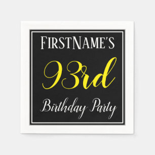 Simple, 93rd Birthday Party w/ Custom Name Napkins