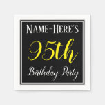 [ Thumbnail: Simple, 95th Birthday Party W/ Custom Name Napkins ]