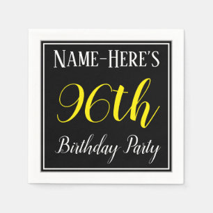 Simple, 96th Birthday Party w/ Custom Name Napkins