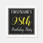 [ Thumbnail: Simple, 98th Birthday Party W/ Custom Name Napkins ]
