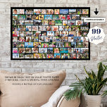 Simple 99 Photo Collage Custom Color Poster<br><div class="desc">Create your own photo collage poster print with this easy-to-upload template for 99 pictures in various shapes of squares and rectangles to accommodate a variety of photo subjects. Choose your background color in EDIT (shown in black). Displaying photo memories is a great way to commemorate a special occasion or event...</div>