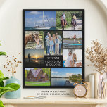 Simple 9 Photo Collage Custom Color Personalized Faux Canvas Print<br><div class="desc">Create a personalized, custom color multi-photo faux canvas print utilizing this easy-to-upload photo collage template featuring 9 pictures in various shapes and sizes. Personalize with your custom text in your choice of font styles and background color (shown in black). Simple to decorate your wall with memories, showcase your family, friends,...</div>