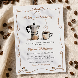 Simple A Baby Is Brewing Coffee Baby Shower Invitation