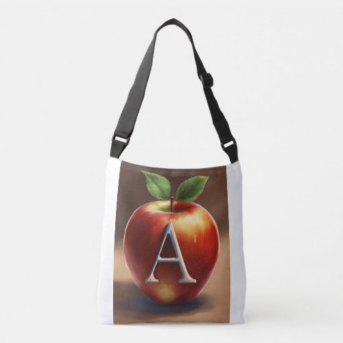 Simple A with Apple Bite Crossbody Bag
