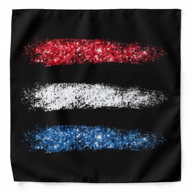*~* Simple Abstract American Flag Brush Stroke Bandana (Front)