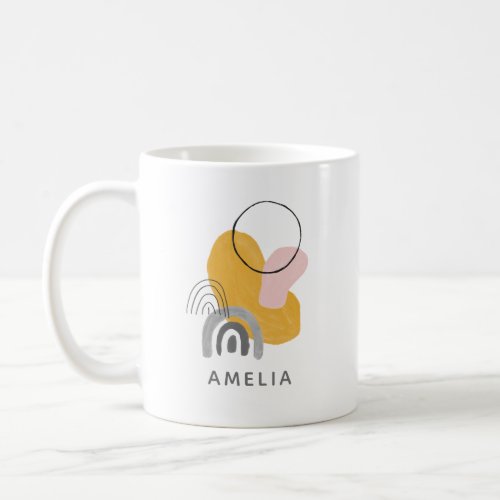 Simple Abstract Boho Shapes Cute Personalized Coffee Mug