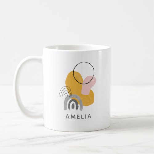 Simple Abstract Boho Shapes Cute Personalized Coffee Mug