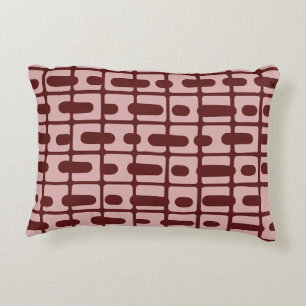 Simple Abstract Burgundy Pink Pattern Accent Pillow
