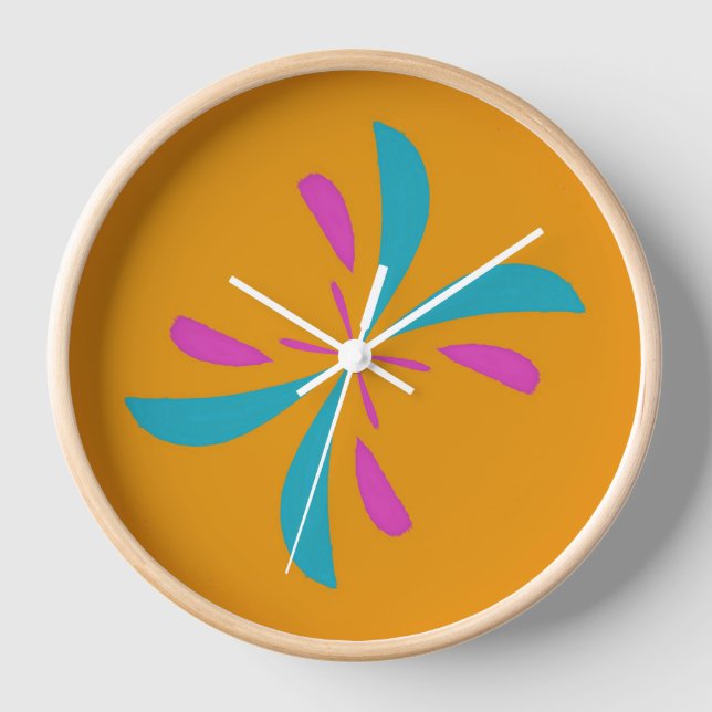 Simple Abstract Butterfly  Clock (Front)