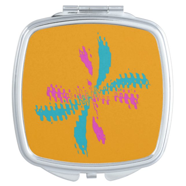 Simple Abstract Butterfly Flight Messy Pattern Compact Mirror (Front)