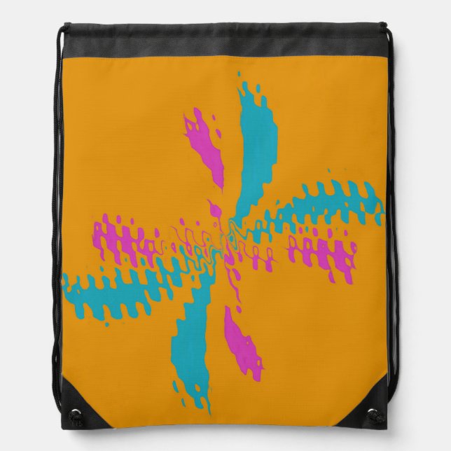 Simple Abstract Butterfly Flight Messy Pattern Drawstring Bag (Front)