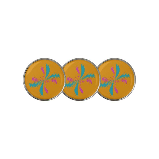  Simple Abstract Butterfly Flight Messy Pattern Golf Ball Marker (3 Up)