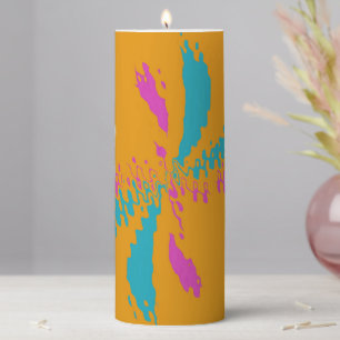 Simple Abstract Butterfly Flight Messy Pattern Pillar Candle
