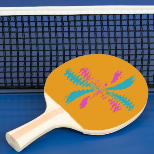 Simple Abstract Butterfly Flight Messy Pattern Ping Pong Paddle