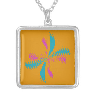 Simple Abstract Butterfly Flight Messy Pattern Silver Plated Necklace