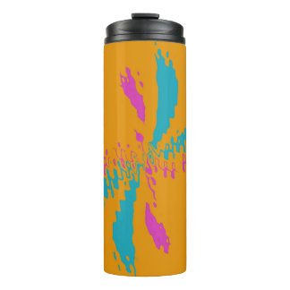 Simple Abstract Butterfly Flight Messy Pattern Thermal Tumbler