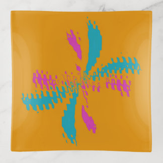 Simple Abstract Butterfly Flight Messy Pattern Trinket Tray