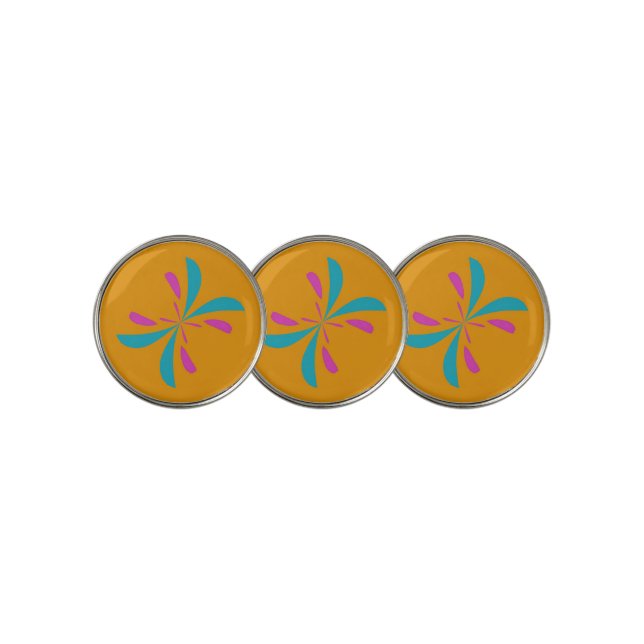 Simple Abstract Butterfly Flight Pattern Golf Ball Marker (3 Up)