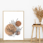 Simple Abstract Minimal Boho Style Floral Flowers Poster