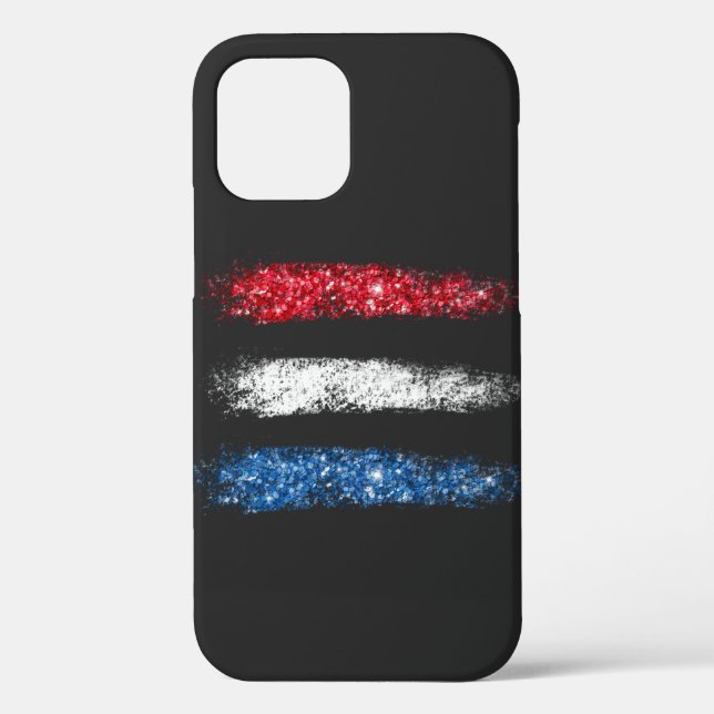 *~* Simple Abstract Modern American Flag Case-Mate iPhone Case (Back)
