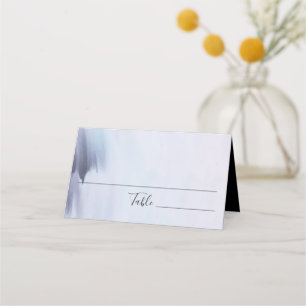 Simple Abstract Modern Black Watercolor Wedding Place Card