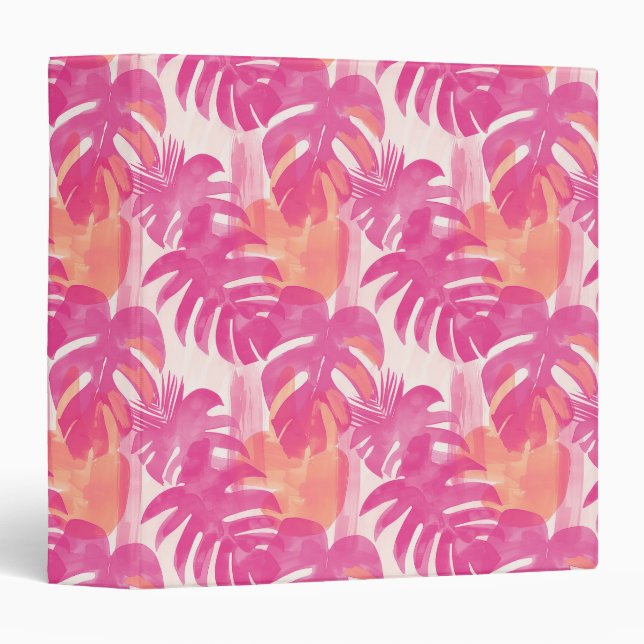 Simple abstract pattern with leaves of monstera, f 3 ring binder (Front/Spine)