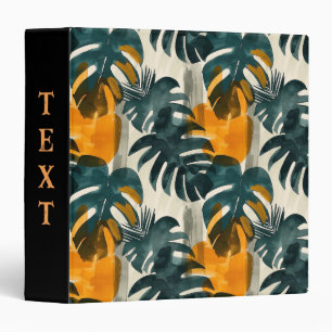 Simple abstract pattern with leaves of monstera, f 3 ring binder