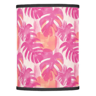 Simple abstract pattern with leaves of monstera, f lamp shade