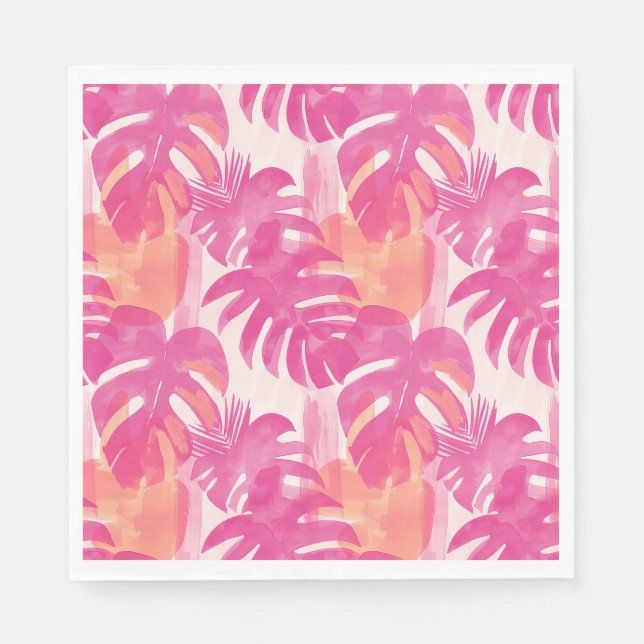 Simple abstract pattern with leaves of monstera, f napkins (Front)