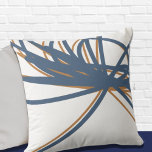 Simple Abstract Ribbon Design Throw Pillow<br><div class="desc">Stylish pillow features a simple artistic abstract ribbon composition in blue and orange on a simple white background. This abstract composition is built on combinations of repeated ribbons, which are overlapped and interlaced to form a stylish abstract design. An elegant artistic decorative pillow for your bedroom or favorite chair, a...</div>